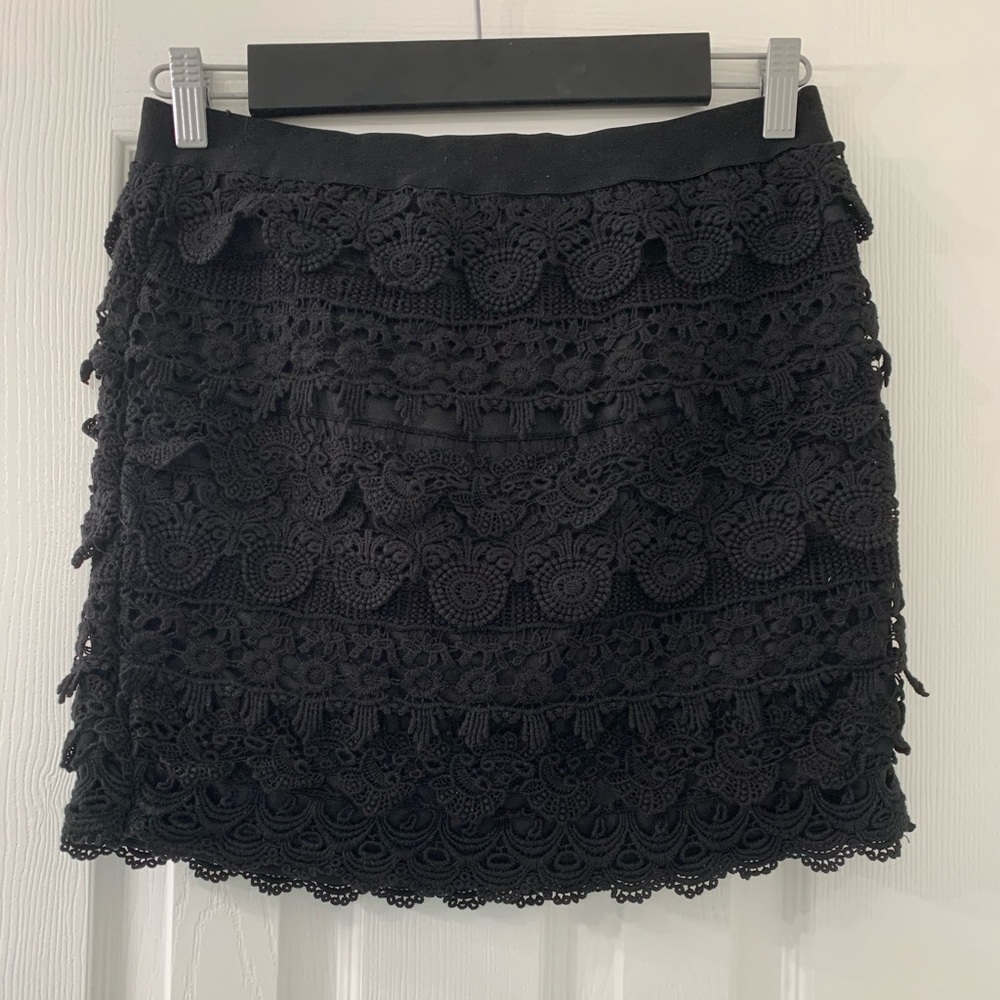 Black Layered Lace Skirt
